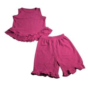 Pink tanktop shorts Matching outfit 130 6/7